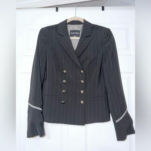 Giorgio Armani Women's Black and Grey Pin Striped Blazer